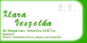 klara veszelka business card